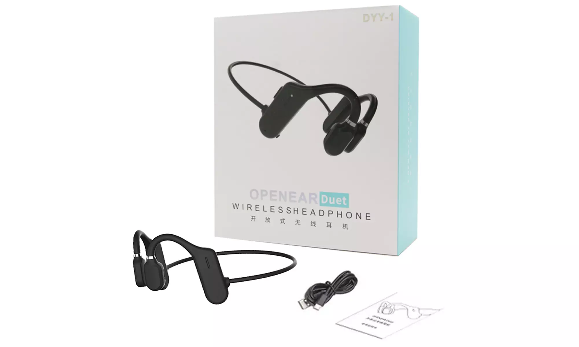 Bluetooth Bone Conduction Sport Headphones Sweat Resistant Wireless Built-in Mic