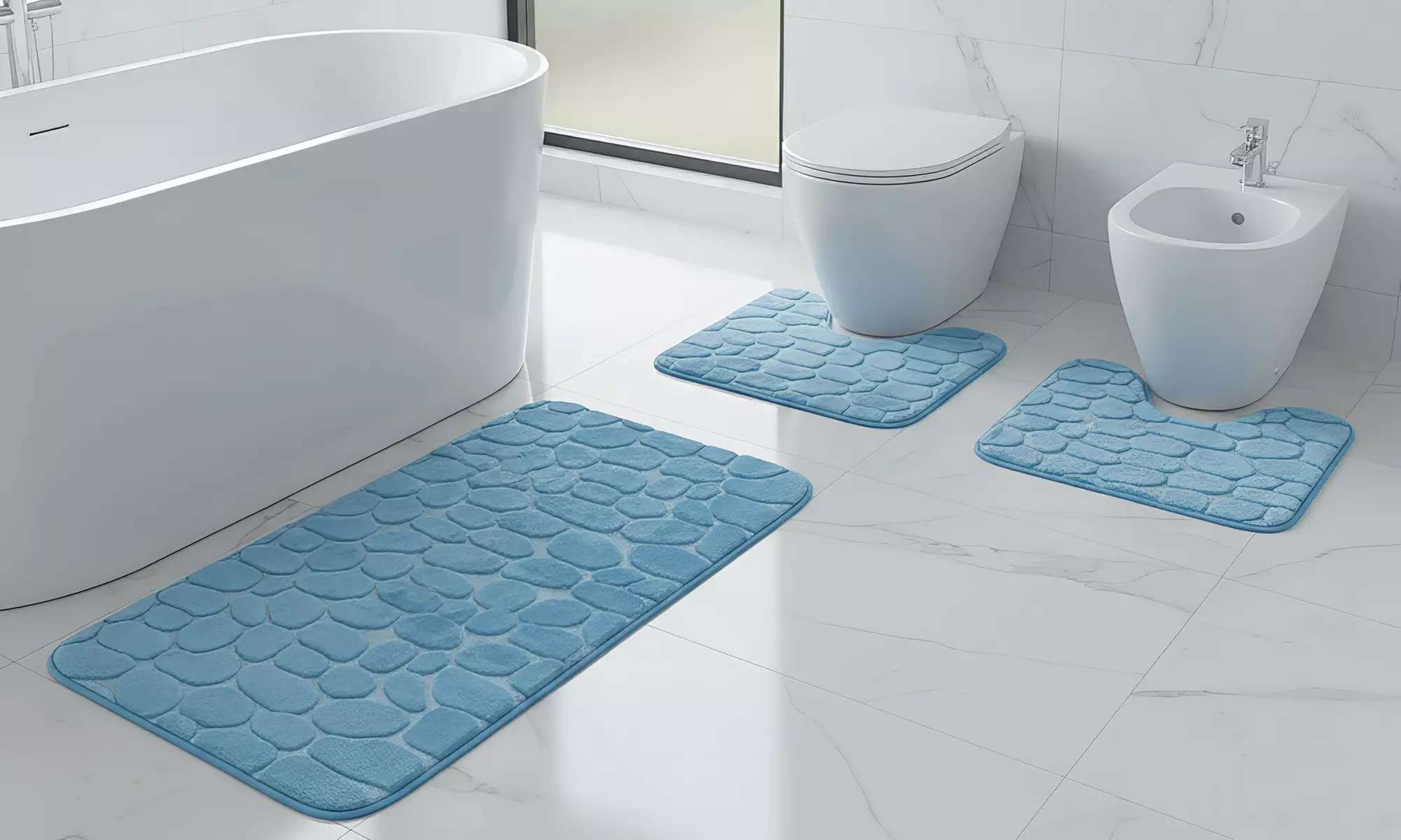 3er-Set Memory-Schaum-Badematten
