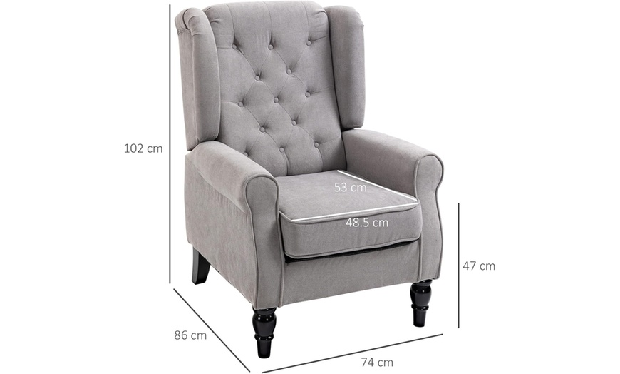 Image 17: HomCom High Back Armchair in choice of colours