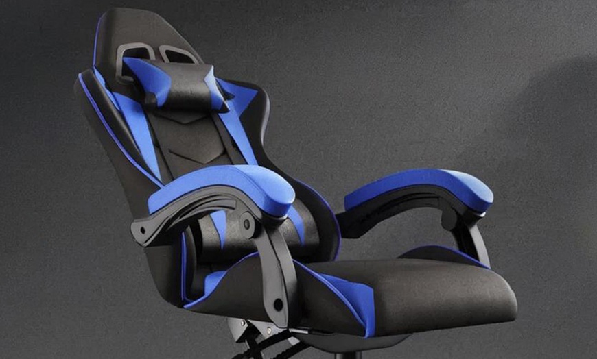 Image 9: Sedia da gaming ergonomica con poggiapiedi