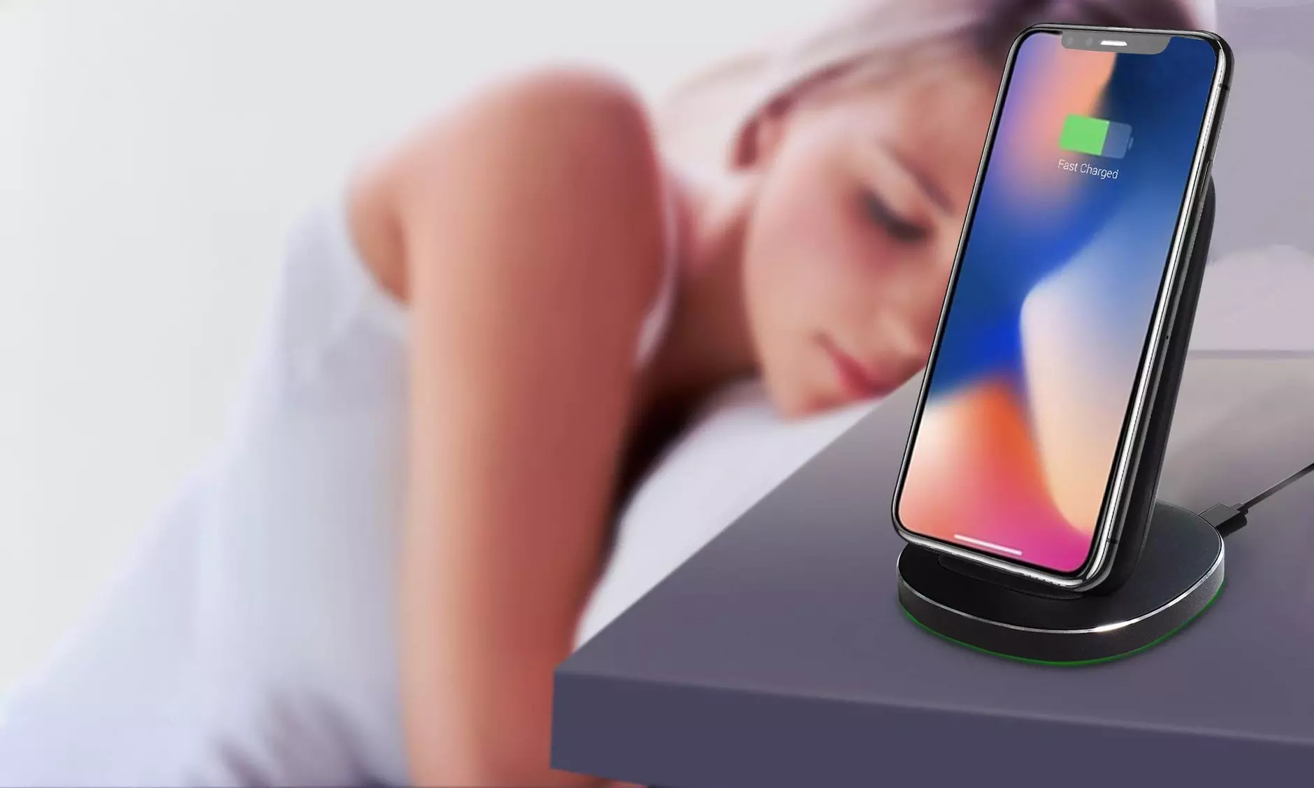 Contixo W3 10W Fast Wireless Charging Stand Charger Station for Qi Smartphones - Primary Image