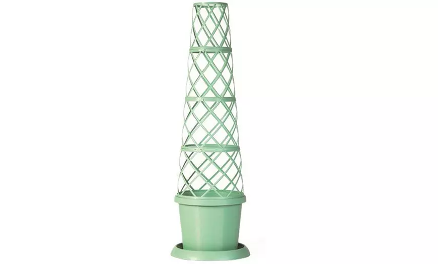Image 8: Up to Five Lattice-Design Tower Pots