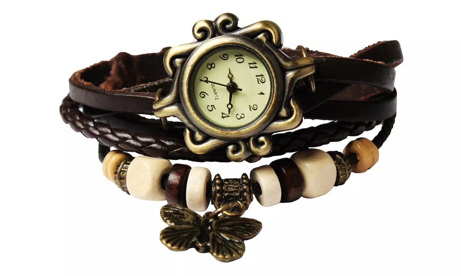 Women's Vintage Bohemian Vegan Leather Watch  (Charm And Color Choices)