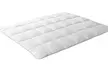 Surmatelas Square, 100% microfibre, surpiqûres, double nœuds, maintien par sangles élastiques, Sampur - Second Medium
