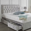 Image 1: Chesterfield Crushed Velvet Divan Bed with Memory Foam Mattress
