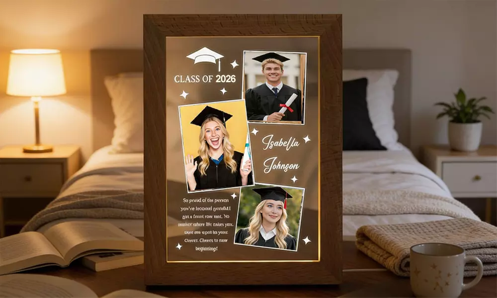Custom Graduation Photo Frames w/ Engraving & UV-Printed Photos