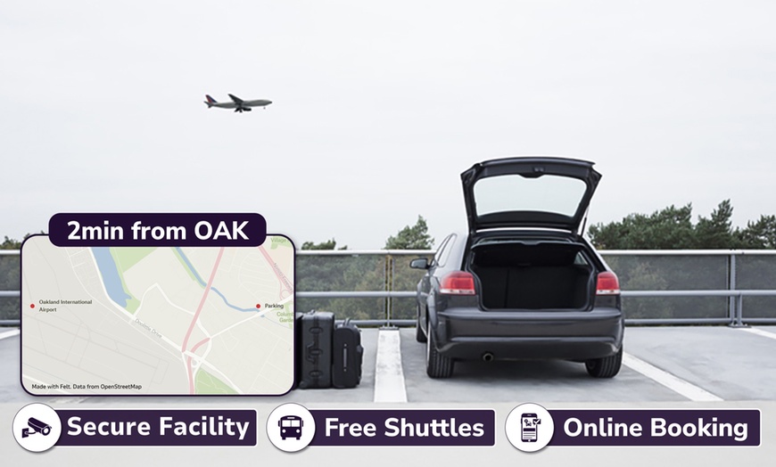 Image 1: 3, 5, or 7-Days Airport Parking Near OAK, Up to 37% Off