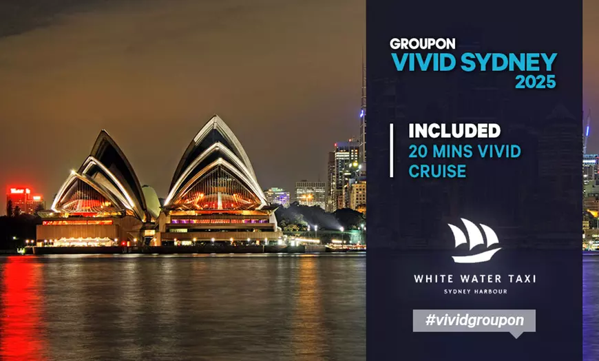 Image 1: Escape the Crowds with a 20-Min Sydney Harbour Vivid Cruise Experience