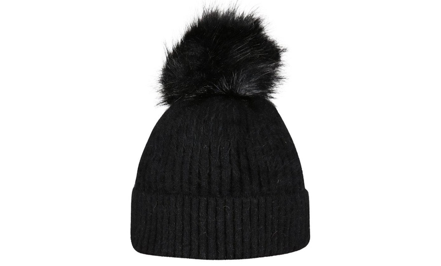 Image 18: Kurt Muller Faux Fur Bobble Hat