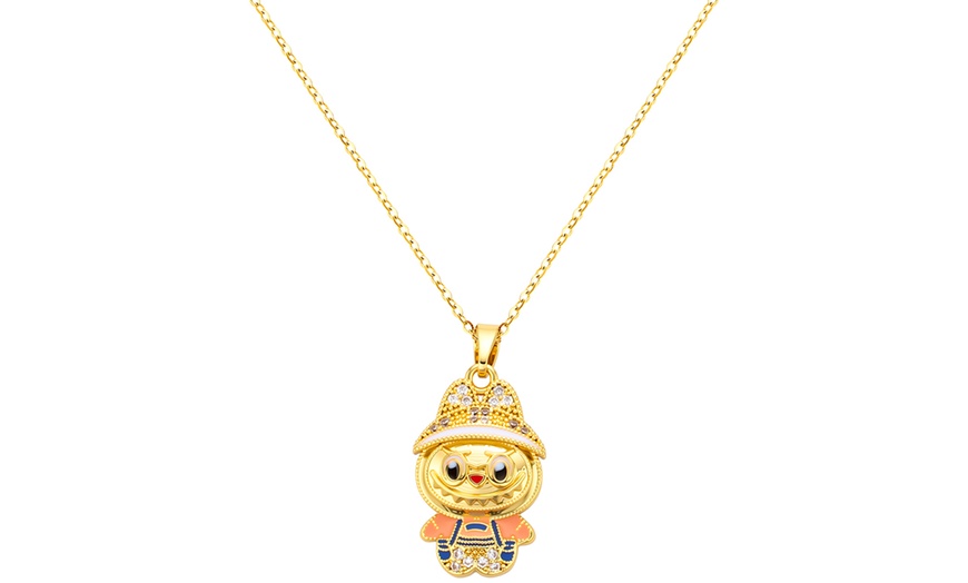 Image 8: BTS x Labubu Bejeweled Pendant Necklace