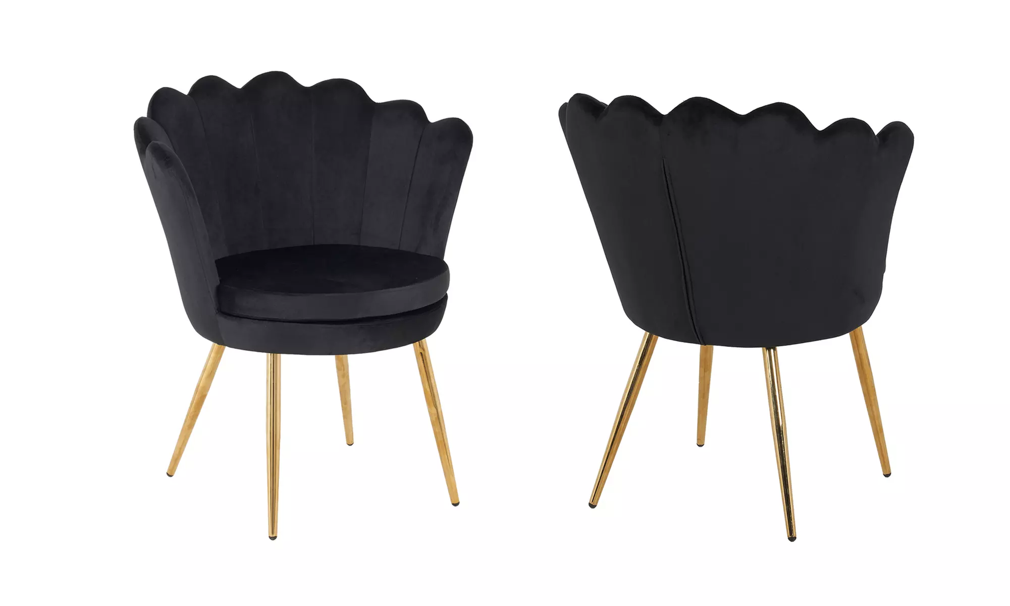 Fluwelen schelpfauteuil