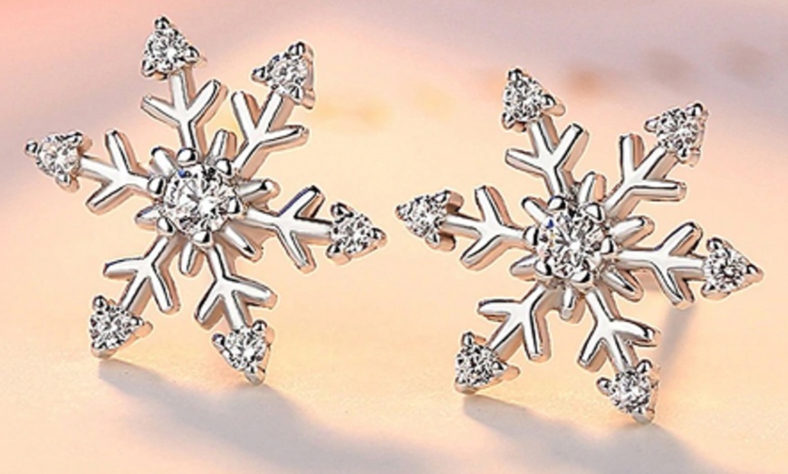 Image 3: Crystal Snowflake Earrings