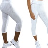 Image 3: Womens' High Waist Honeycomb Textured Leggings