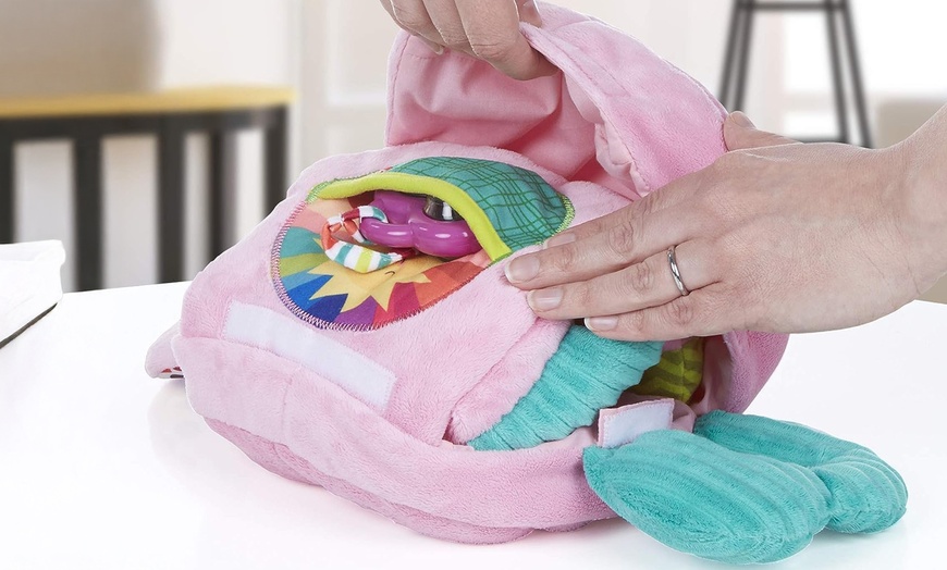 Image 4: Playskool Fold 'n Go Elephant Stuffed Animal Tummy Time Toy 