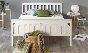 Solid Wood White Shaker Bed Frame