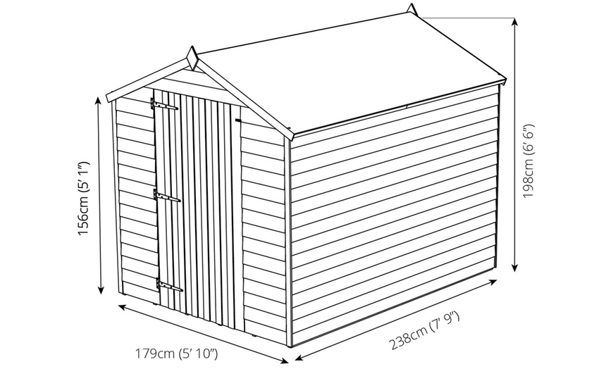 Image 8: Mercia Overlap Wooden Garden Shed