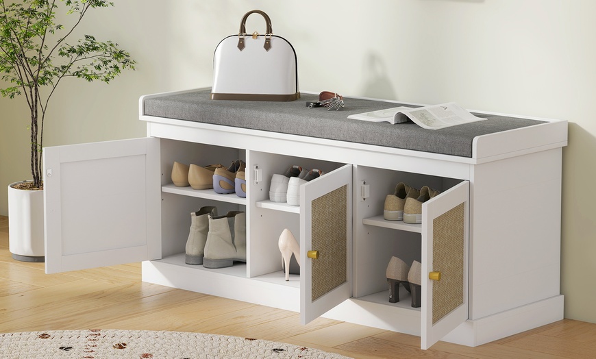 Image 6: HomCom Shoe Storage Bench 