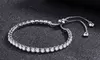 14K White Gold Plated Adjustable Tennis Bracelets with crystals from Swarovski
