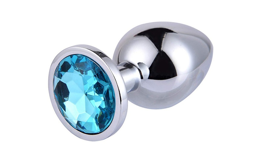 Image 6: Stainless Steel Jeweled Anal Plugs Stimulation Toys Stopper Multi Color
