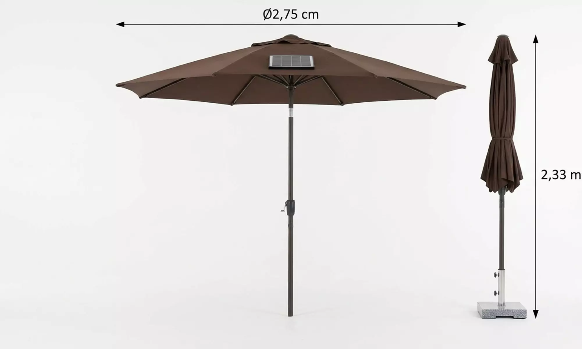 Outsunny Solar LED Tilt Parasol Umbrella