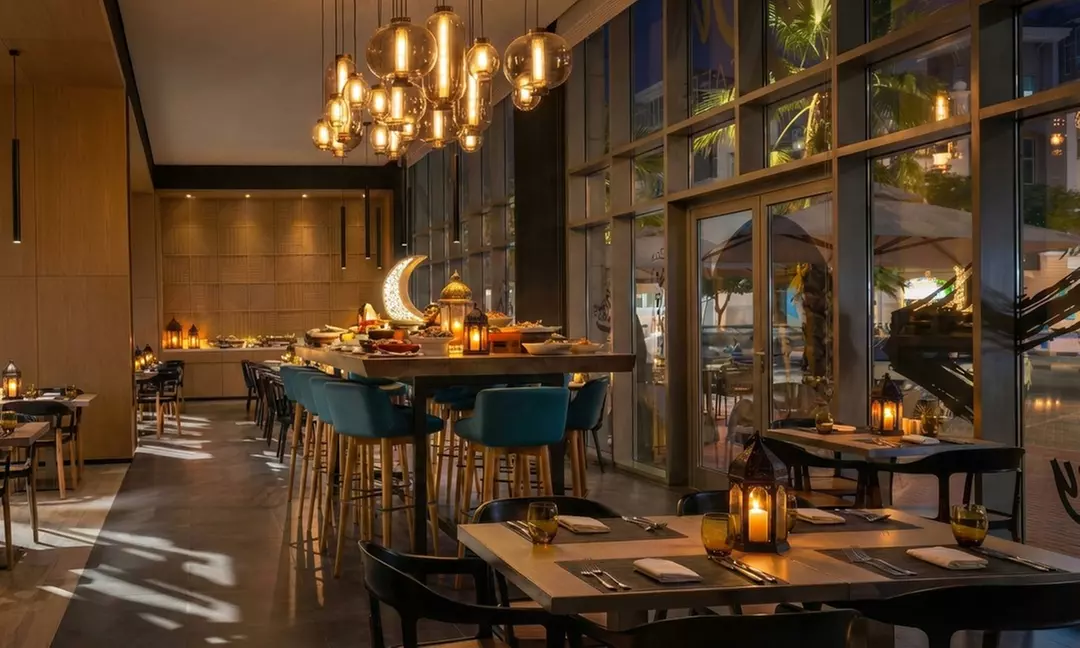 Traditional Arabic Iftar Buffet with Live BBQ Shawarma Ouzi & Desserts