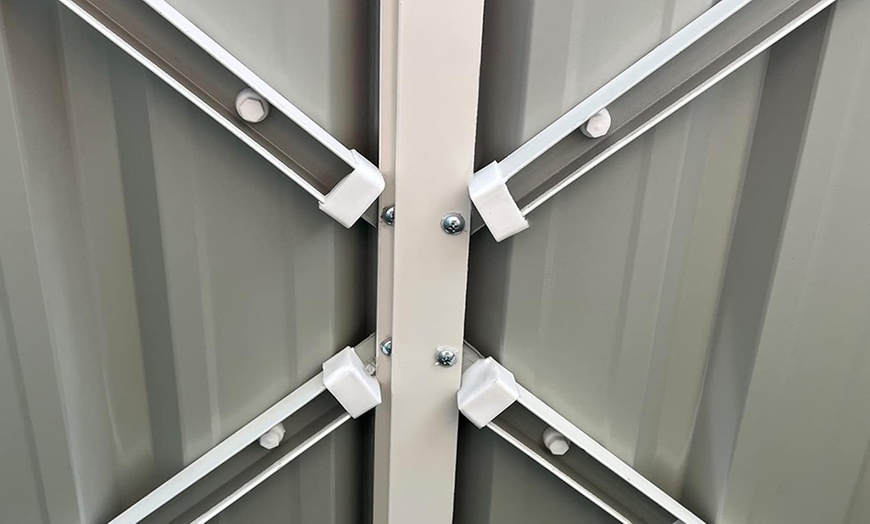 Image 5: Outsunny 5ft x 3ft Garden 2-Bin Steel Storage Shed