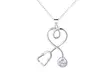 18K Gold Plated Stethoscope Heart Pendant Necklace with crystals from Swarovski - Second Medium
