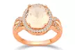 Rose Gold Tone Morganite and White CZ Ring Fashion Jewelry for Women Teen Girls - Second Medium