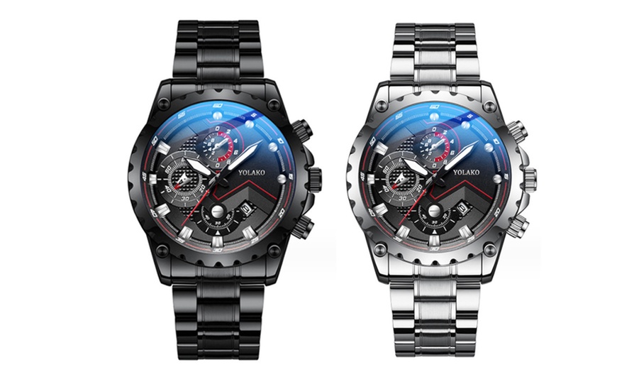 Image 1: Men's Water-Resistant Luminous Watch