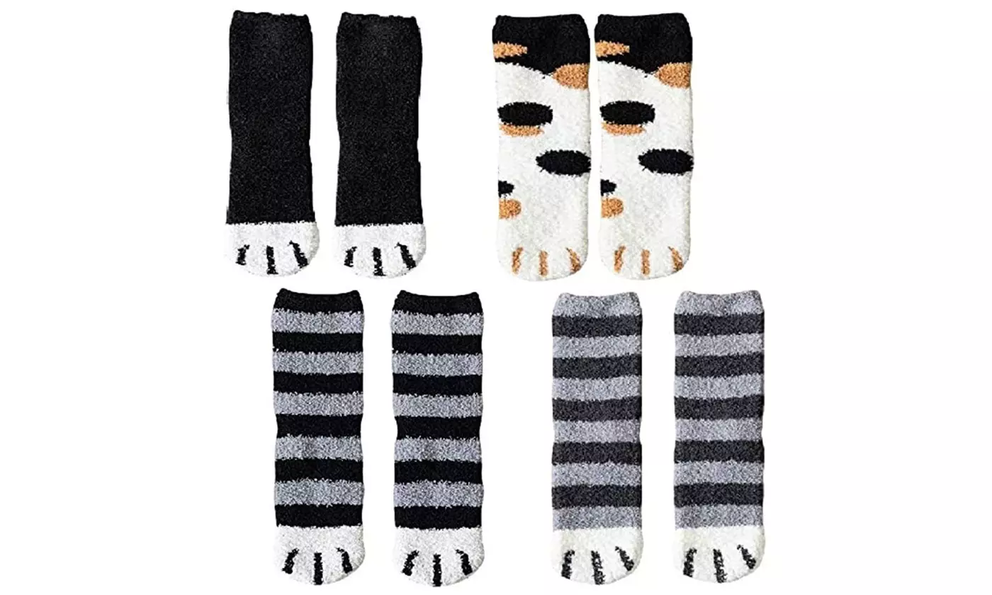 Winter Cat Claws Cute Thick Warm Sleep Floor Socks Sleep Indoor Socks