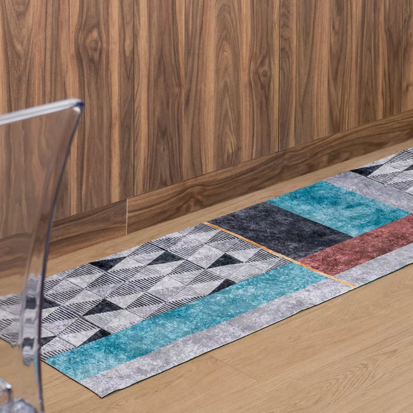 Alfombra larga con tacto de terciopelo