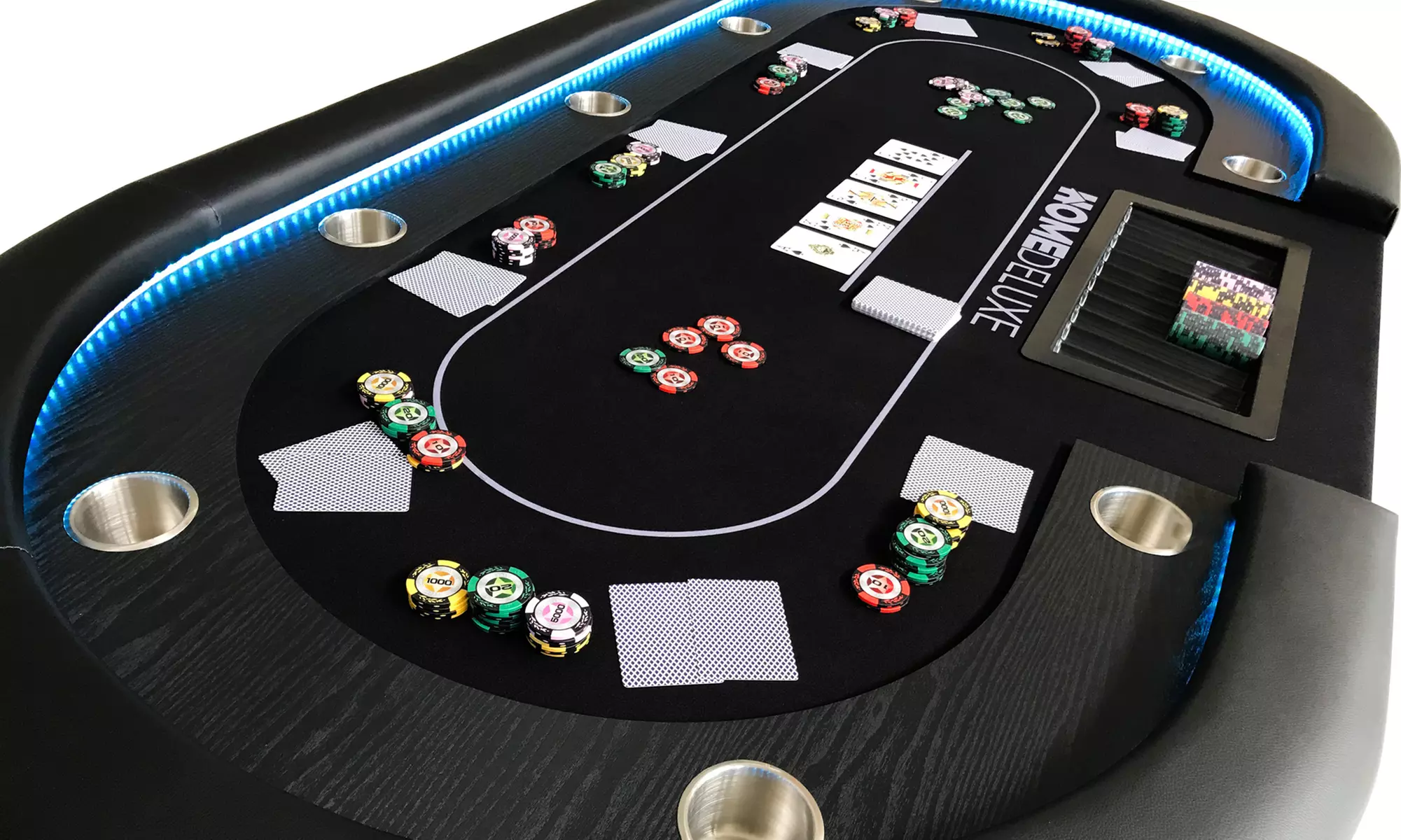 Home Deluxe LED-Pokertisch „Full house"