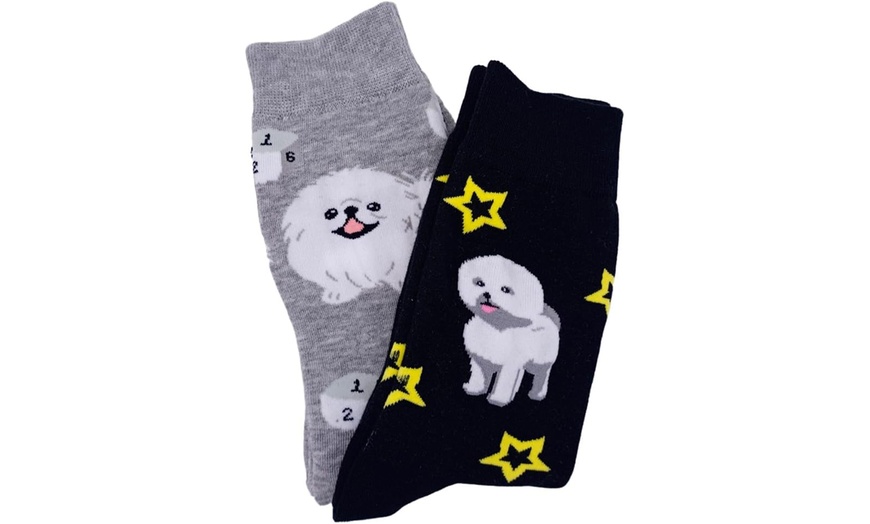 Image 4: Chaussettes avec imprimé chien