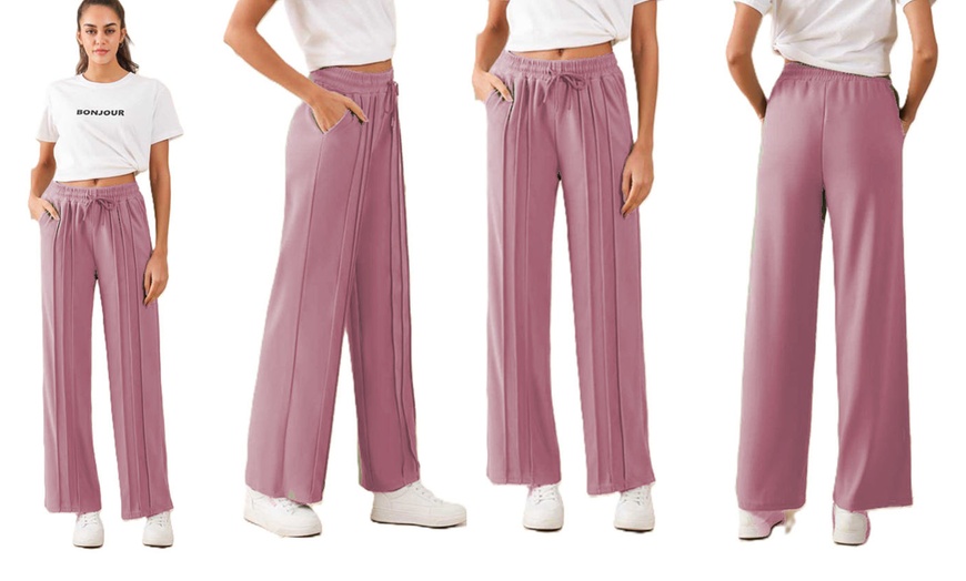 Image 6: Plain and Seam Front Wide Leg Trousers