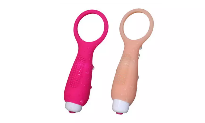 Image 3: Men's Vibrating Penis Rabbit Ring