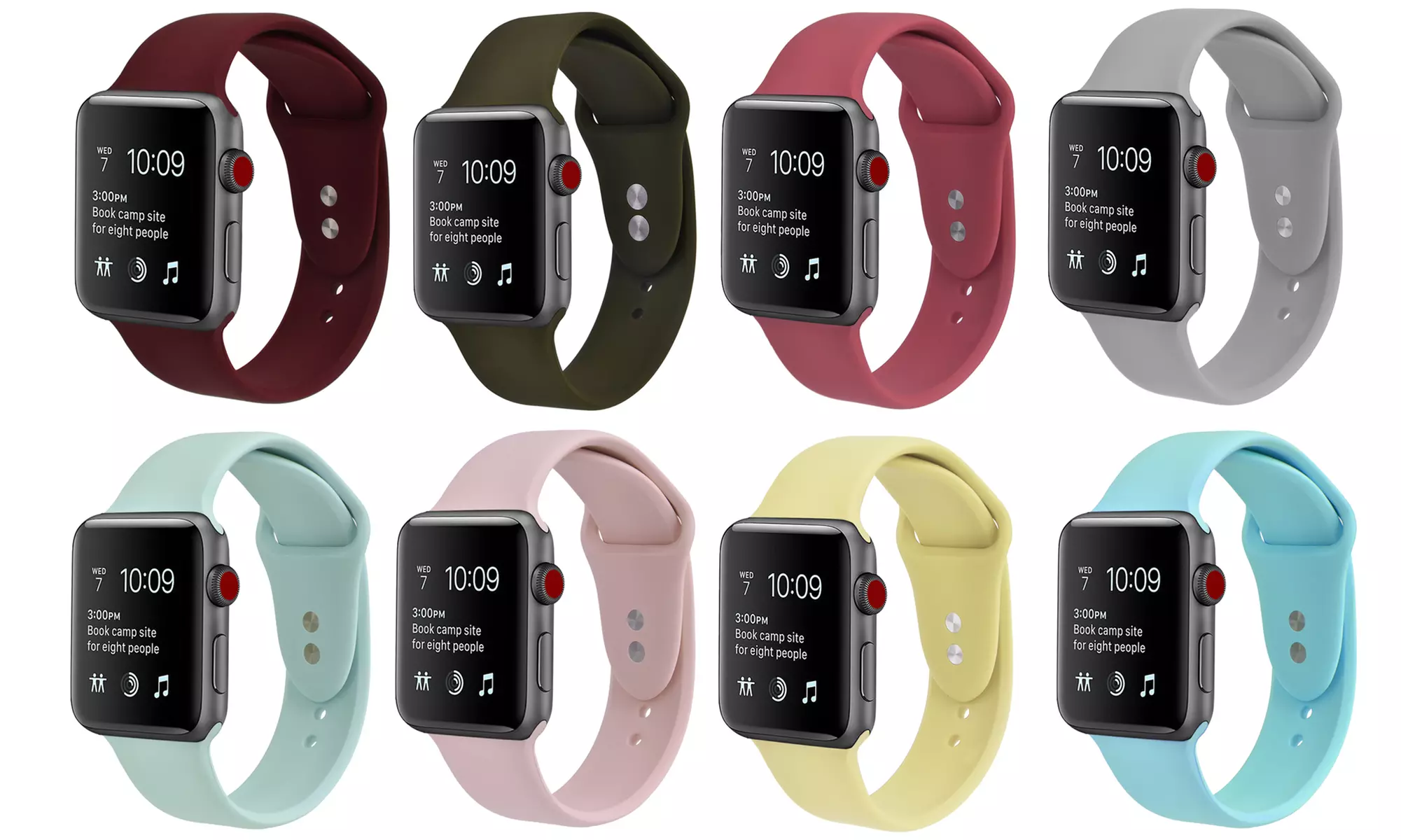 Silicone Sport Replacement Band for Apple Watch Series 1, 2, 3, 4, & 5 - Primary Image
