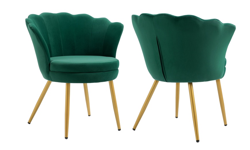 Image 20: Fauteuil design Maddina avec pieds dorés