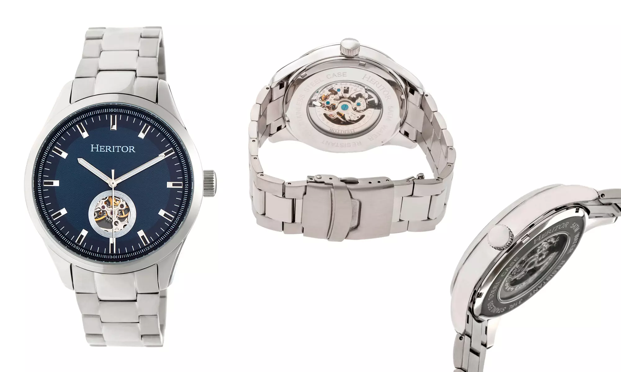 Heritor Automatic Crew Semi-Skeleton Bracelet Watch - Second Medium