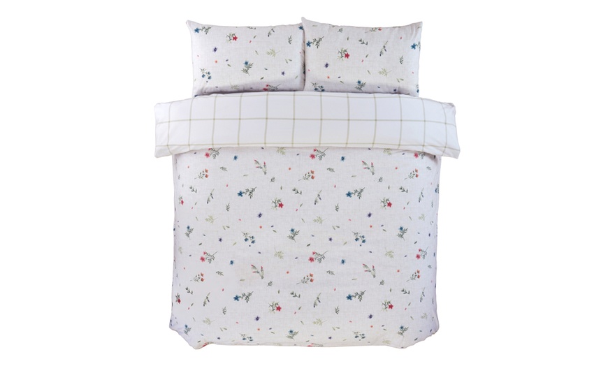 Image 3: Brushed Cotton Meadow Floral Bedding - Duvet Set or Bed Sheet Set
