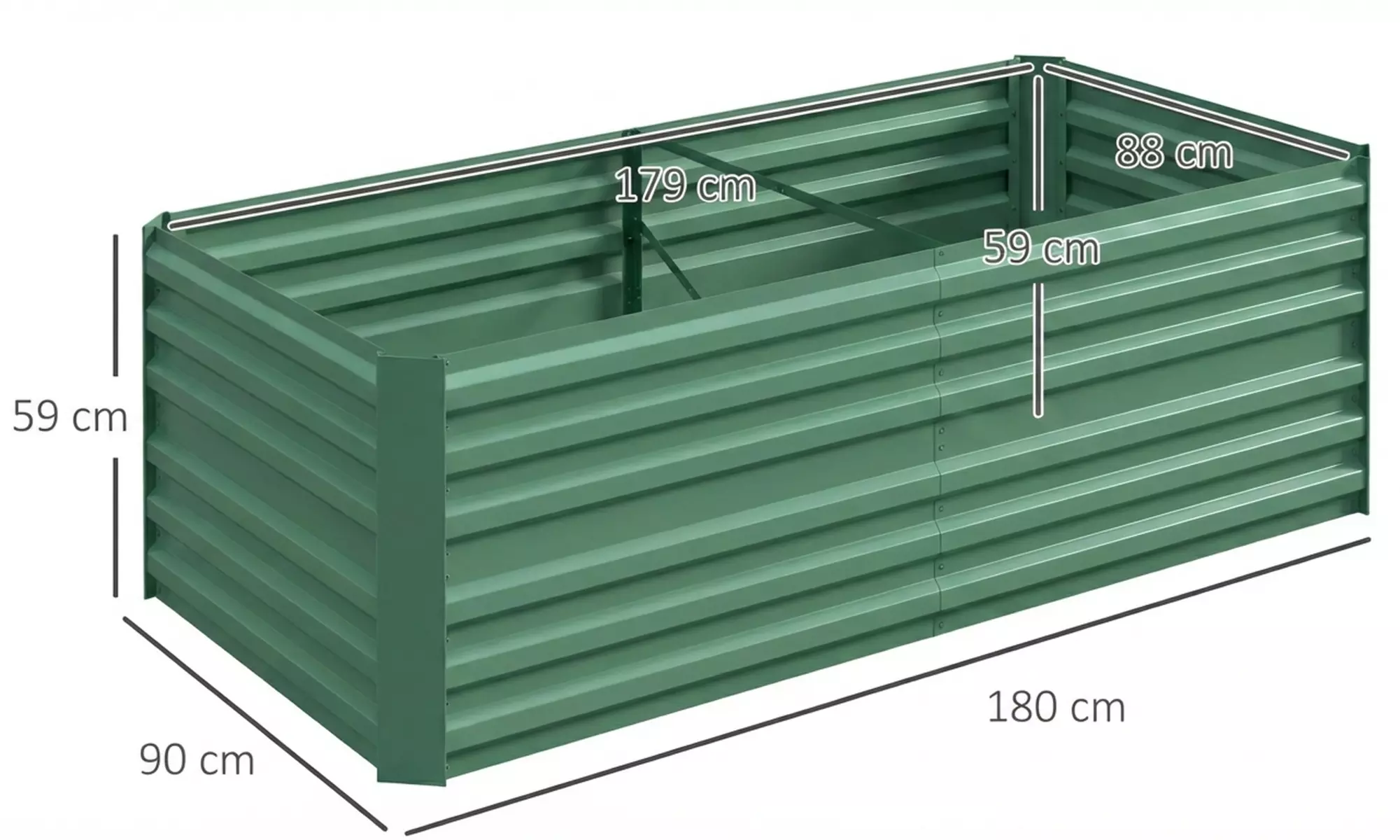 Galvanised Steel Raised Garden Planter Bed