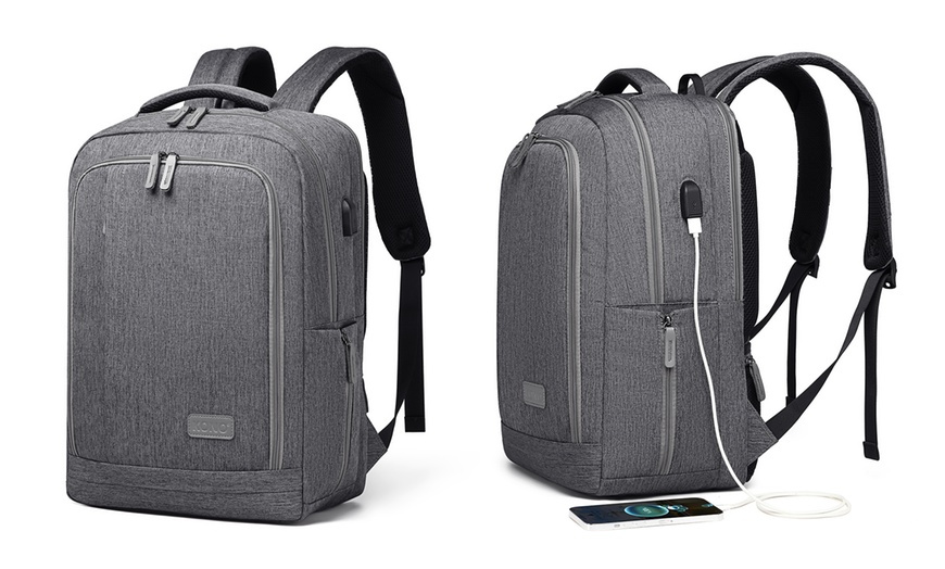 Image 6: Kono Multi-Compartment Backpack with USB Port