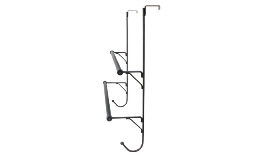 Image 9: Two- or Four-Tier Space-Saving Over Door-Mounted Towel Rail