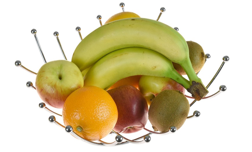 Image 1: ASAB Lattice Chrome Fruit Basket