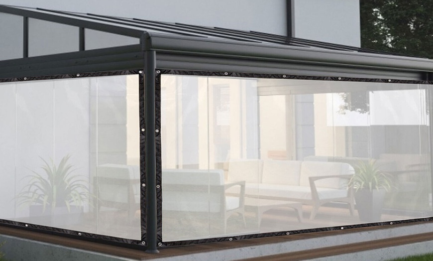 Image 6: Clear Plastic Tarps with Grommets