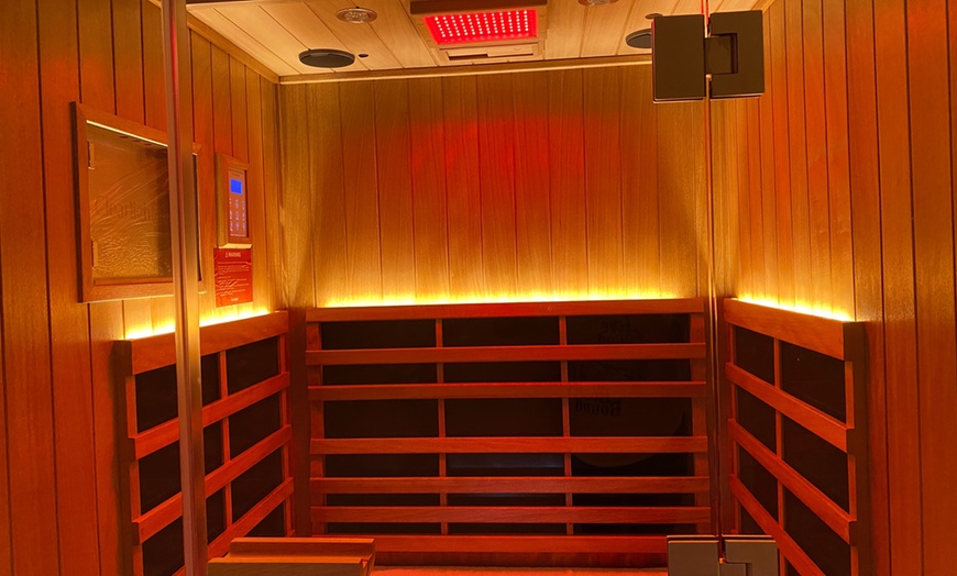Image 5: Relax with One or Three 45-Min Infrared Sauna Sessions + Chromotherapy