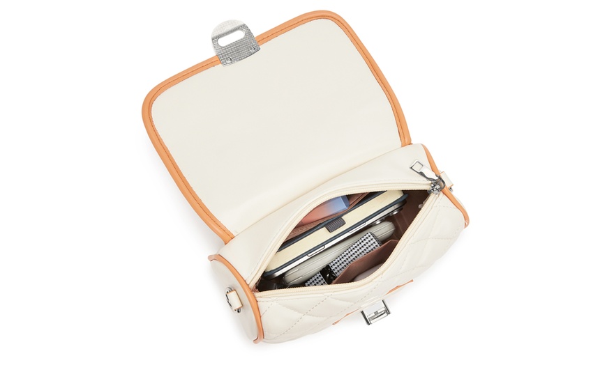 Image 5: Miss Lulu Practical Quilted PU Leather Crossbody Handbag