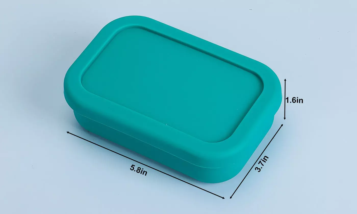Leak Proof Silicone Soap Container with Draining Layer Portable Travel Soap Case