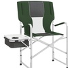 Image 3: Outsunny Folding Camping Chair with Cooler Bag Table