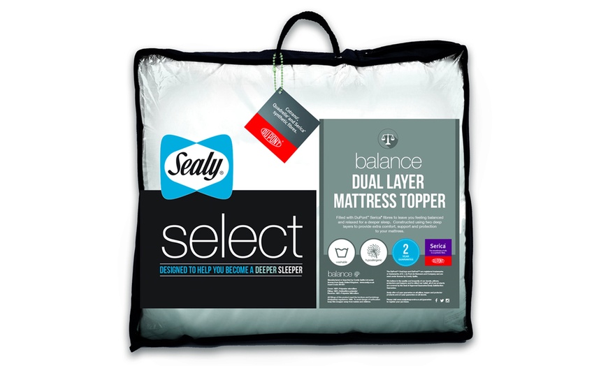 Image 3: Sealy Dual-Layer Mattress Topper