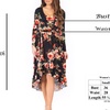 Image 2: Women's Hi Lo Long Sleeve Dress with Adjustable Belt